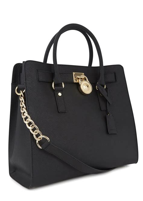 michael kors hamilton e w satchel black saffiano|Hamilton Saffiano Leather Large Tote .